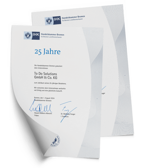 Mitteilung TO DO 25 Jahre Jubiläum
